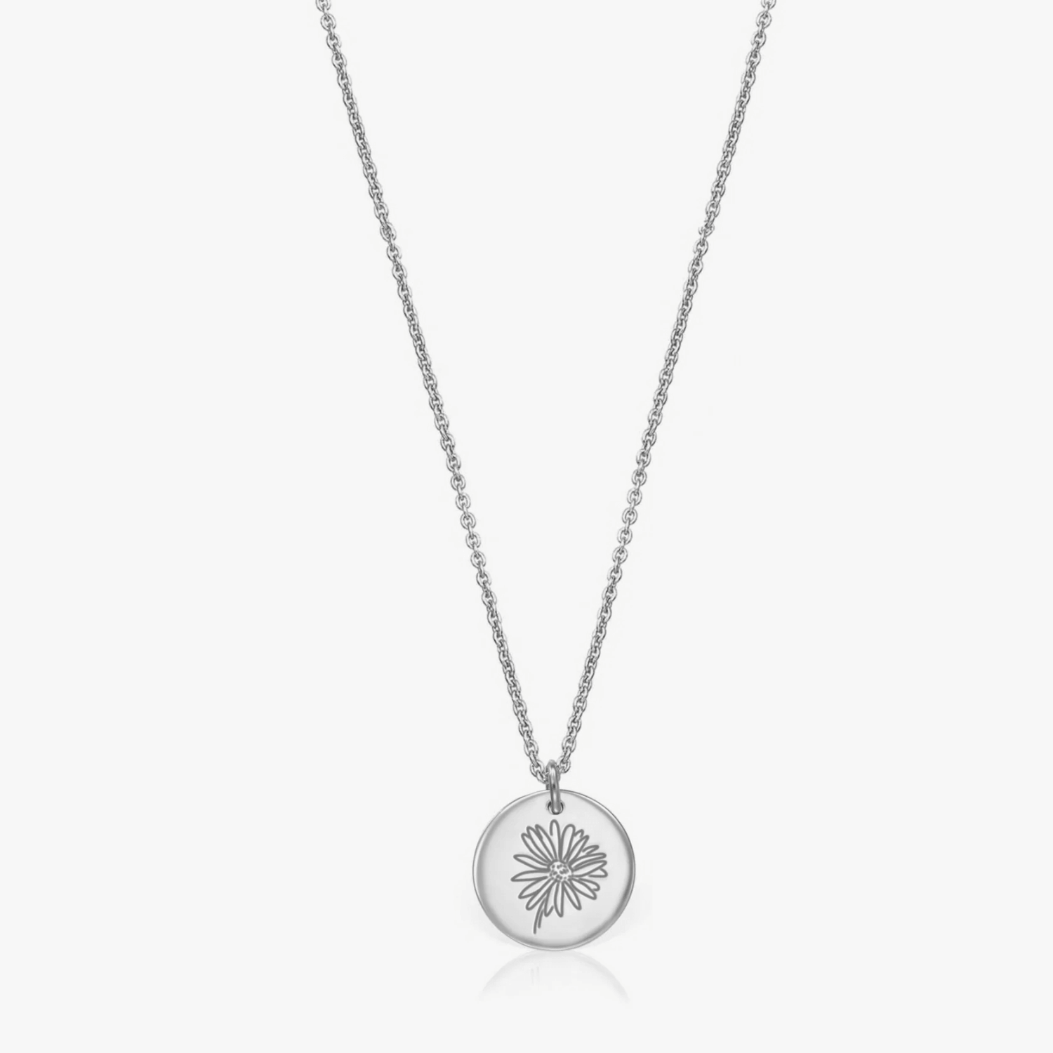 Stříbrný náhrdelník Birth Flower Silver - Dubnová sedmikráska - Indira