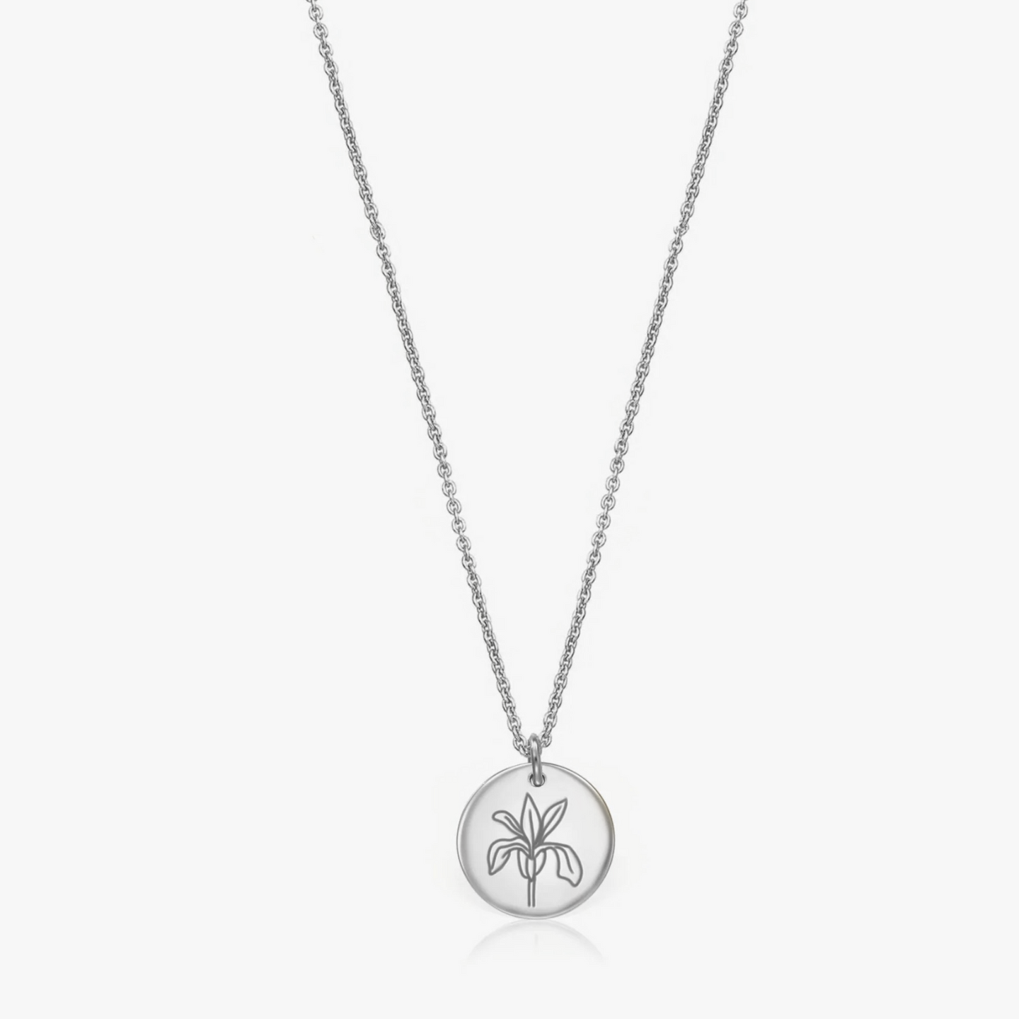 Stříbrný náhrdelník Birth Flower Silver - únor Iris - Indira