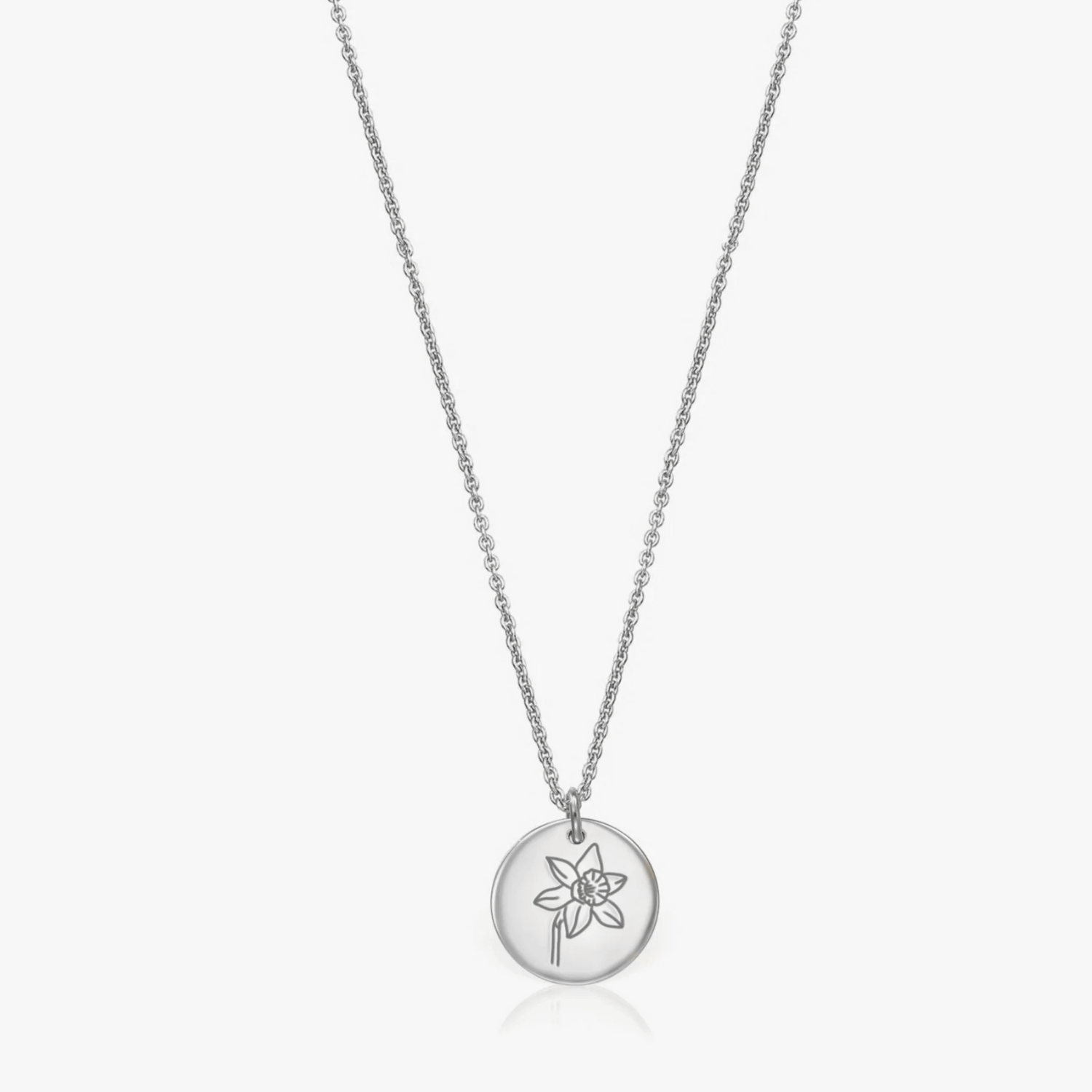 Stříbrný náhrdelník Birth Flower Silver - March Daffodil - Indira