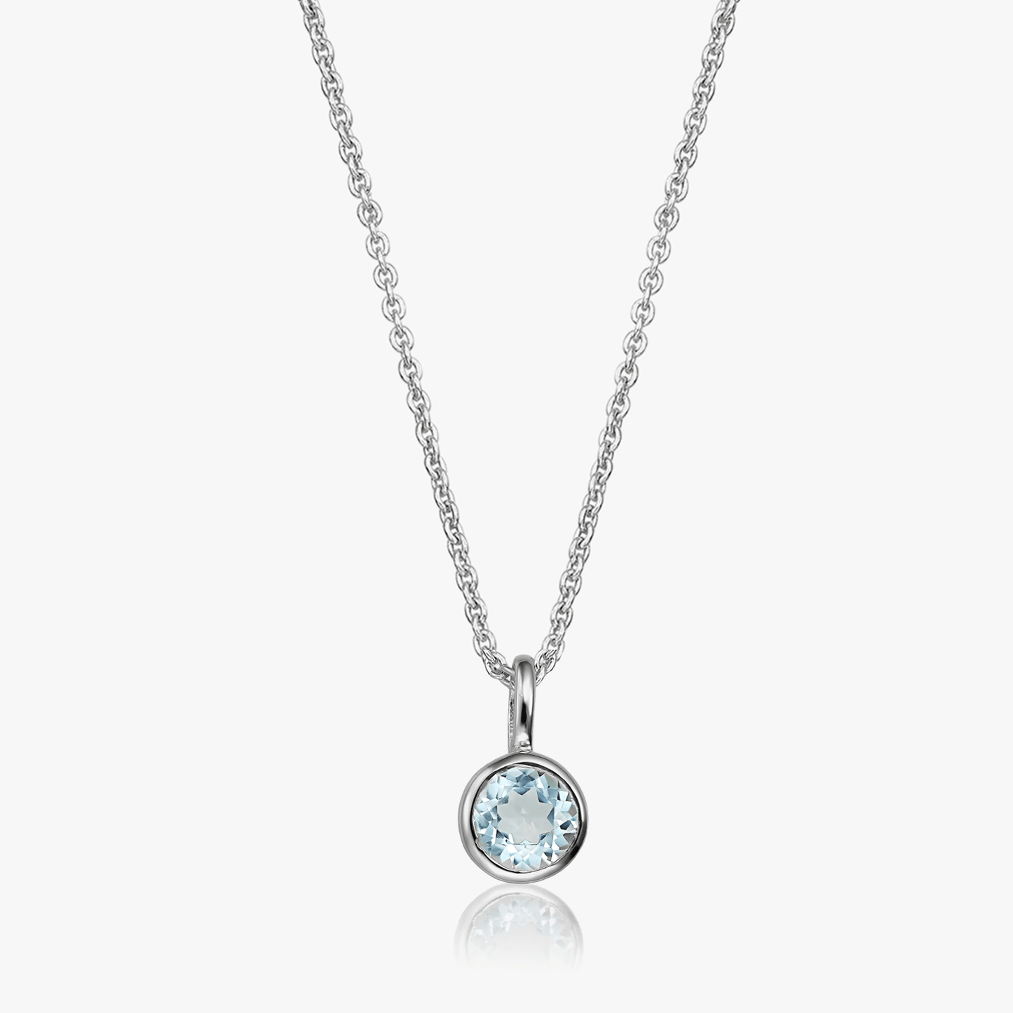 Stříbrný náhrdelník Birthstone December - Modrý Topaz - Indira