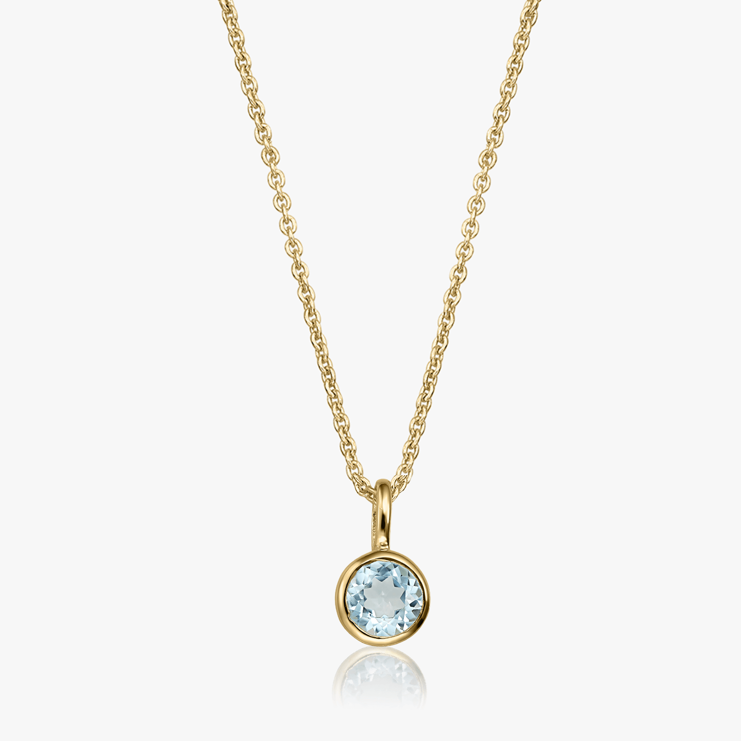 Stříbrný náhrdelník Birthstone Golden December - Modrý Topaz - Indira