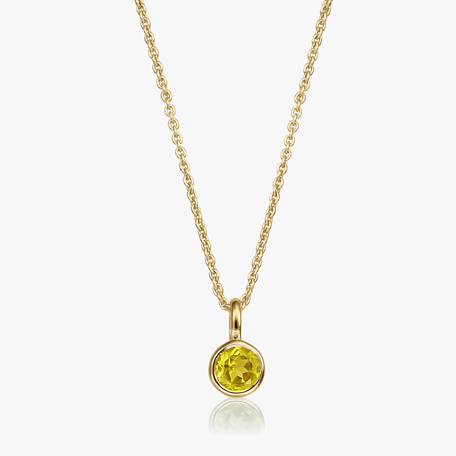 Stříbrný náhrdelník Birthstone Golden November - Citrín - Indira