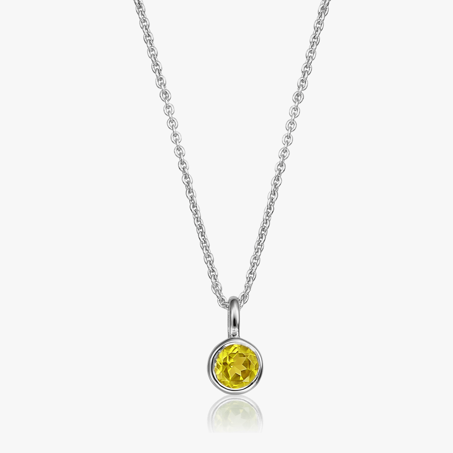 Stříbrný náhrdelník Birthstone November - Citrín - Indira