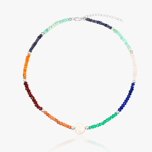 Stříbrný náhrdelník Freya - Polodrahokamy - Indira