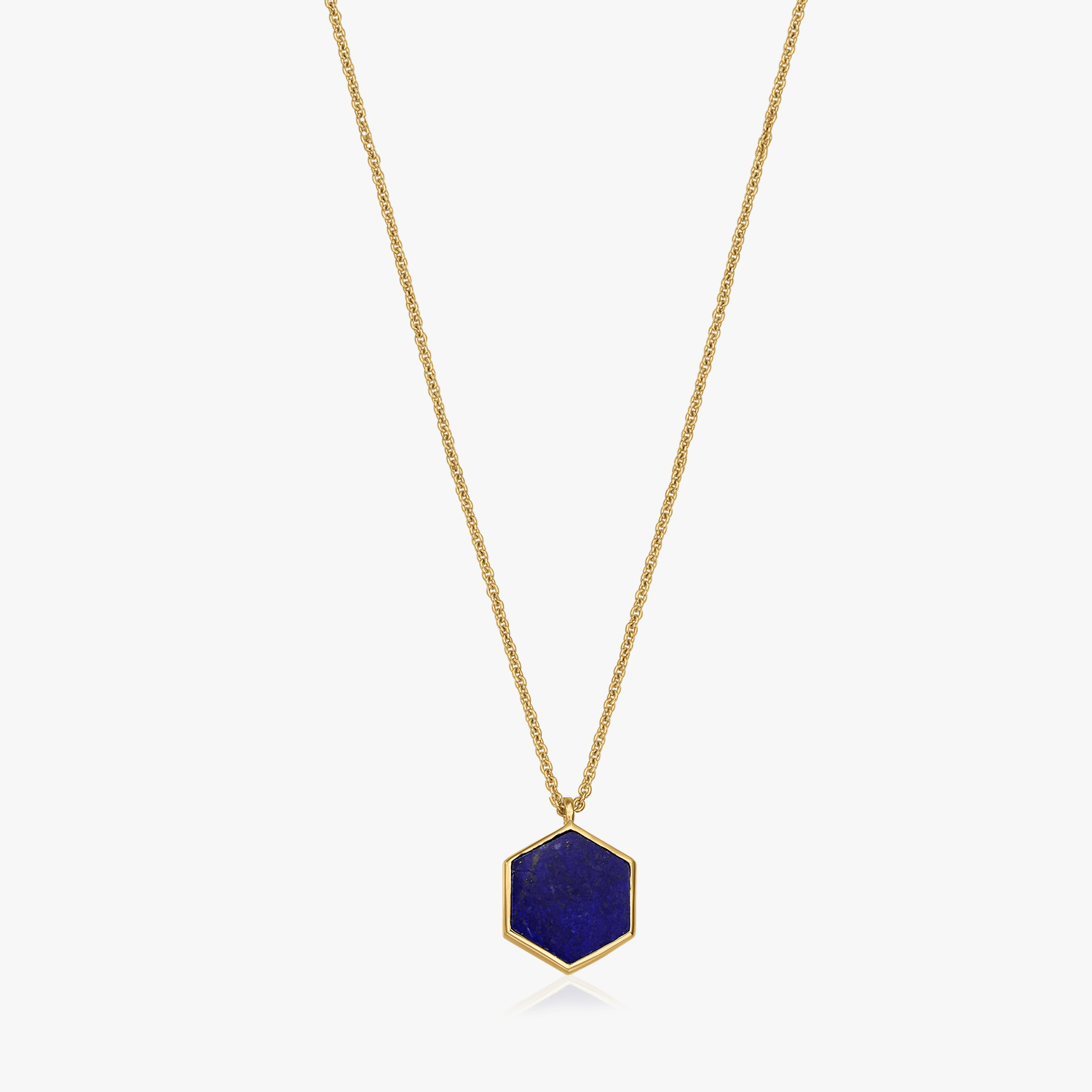Stříbrný náhrdelník Golden Charlotte - Lapis Lazuli - Indira
