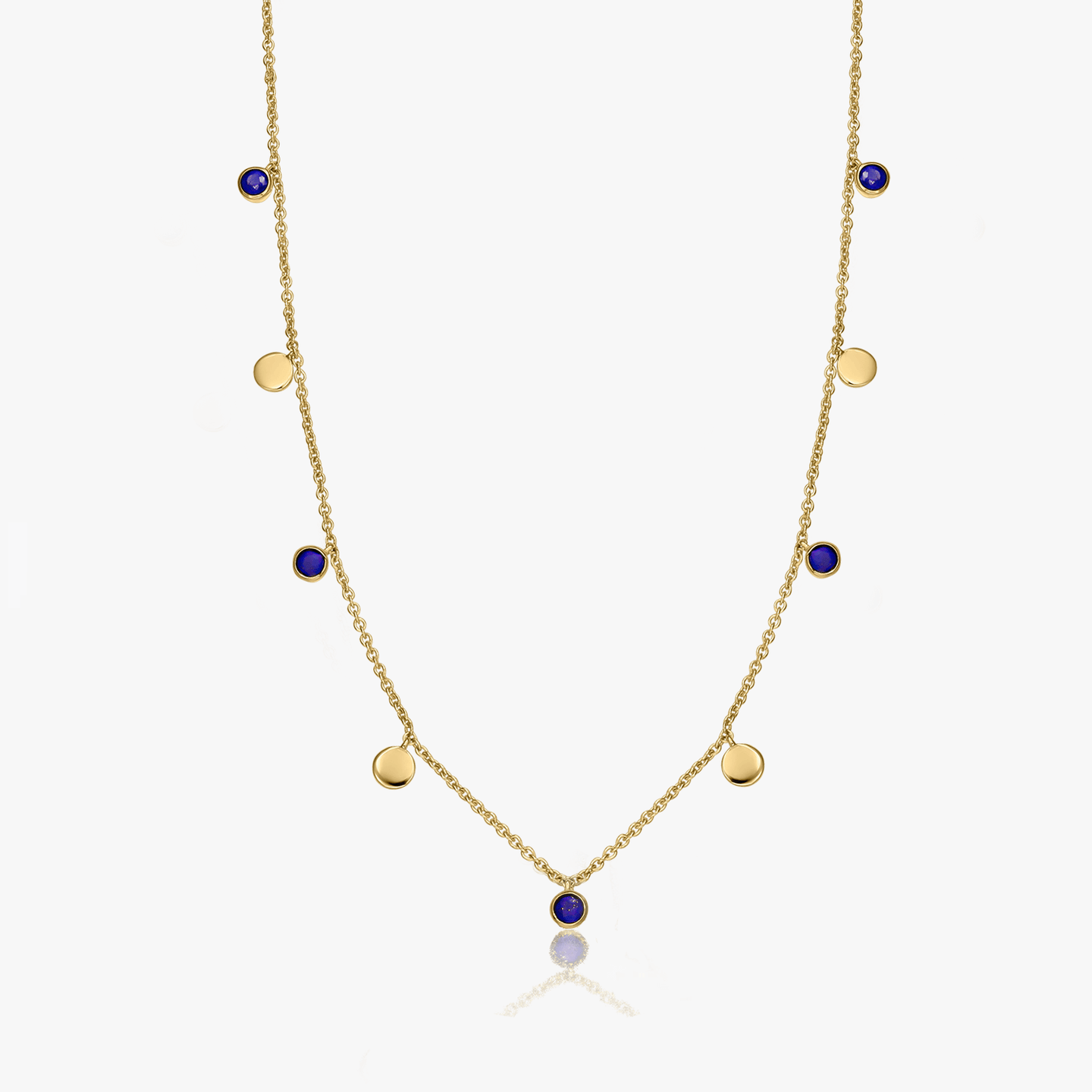 Stříbrný náhrdelník Golden Noora - Lapis Lazuli - Indira