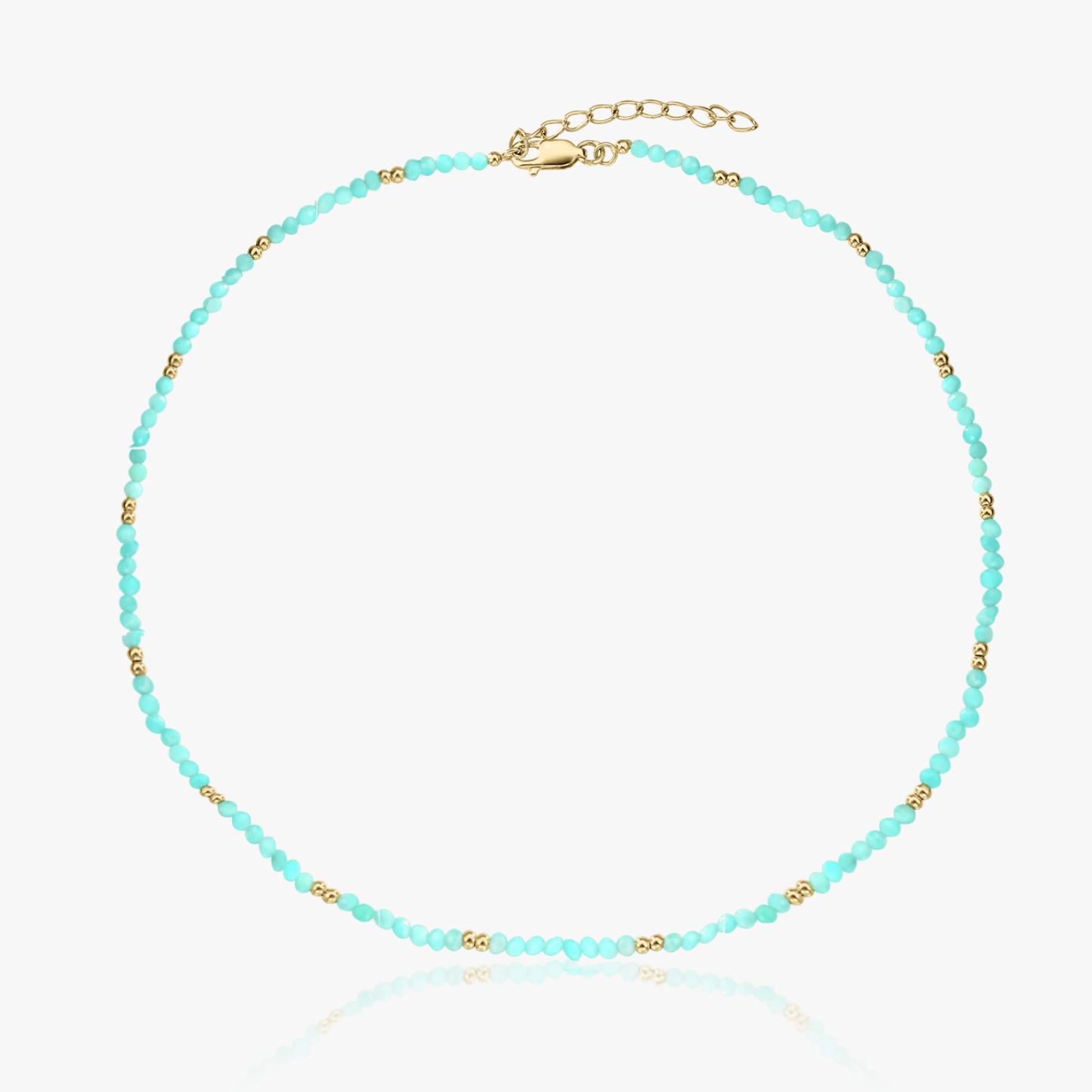 Stříbrný náhrdelník Golden SummerScape - Amazonit - Indira