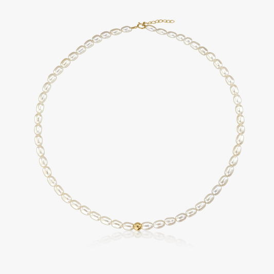 Zlatý náhrdelník Faye - Přírodní perly - Indira