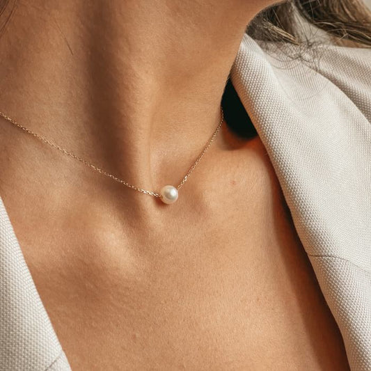 Colier din argint Golden Ruth - Perle Naturale - Indira