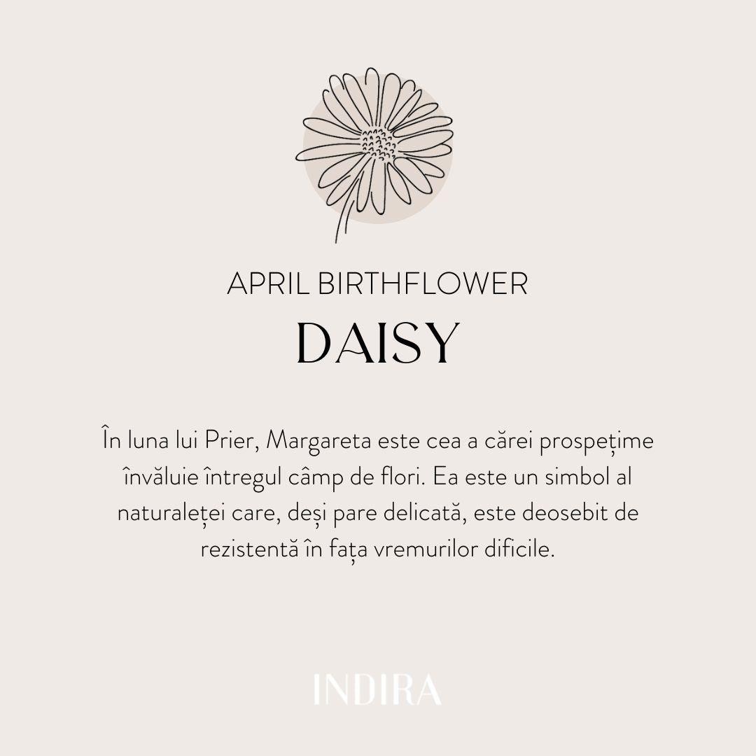 Přívěsek z bílého zlata Birth Flower - April Daisy - Indira