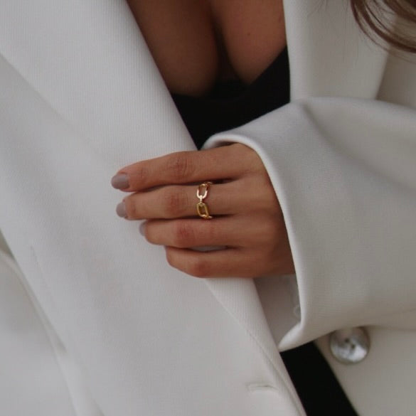 Stříbrný prsten Golden Chain - Indira