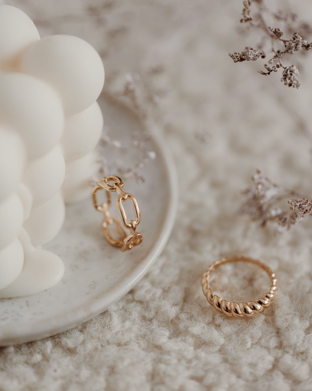 Stříbrný prsten Golden Chain