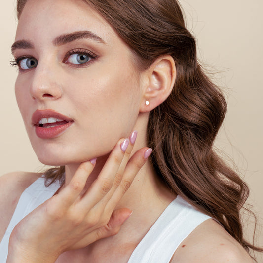 Zlaté náušnice Gold Button - Indira