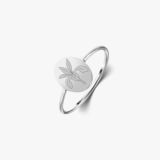 Stříbrný prsten Birth Flower - Únor Iris - Indira