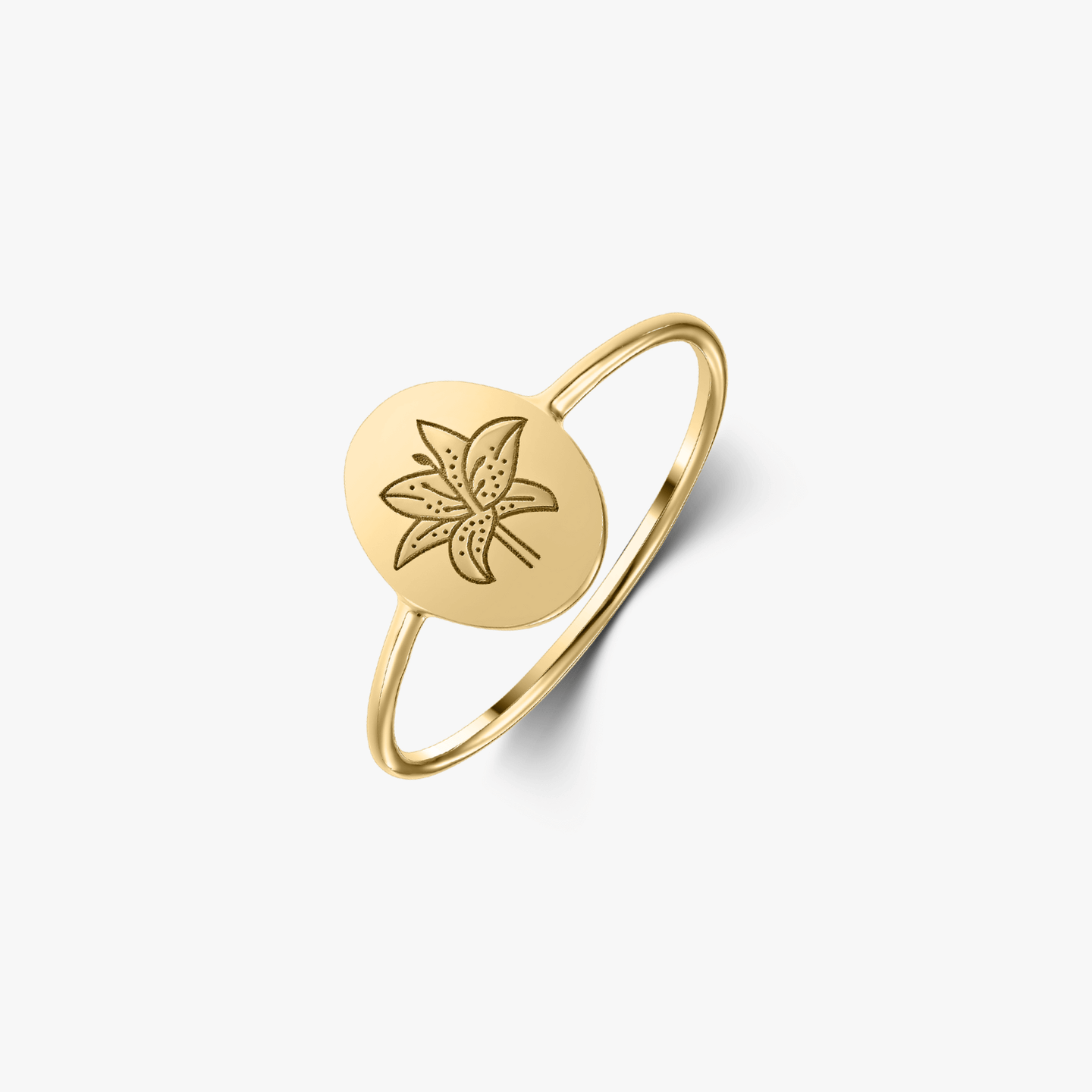 Stříbrný prsten Birth Flower Golden - Květen Lilie - Indira