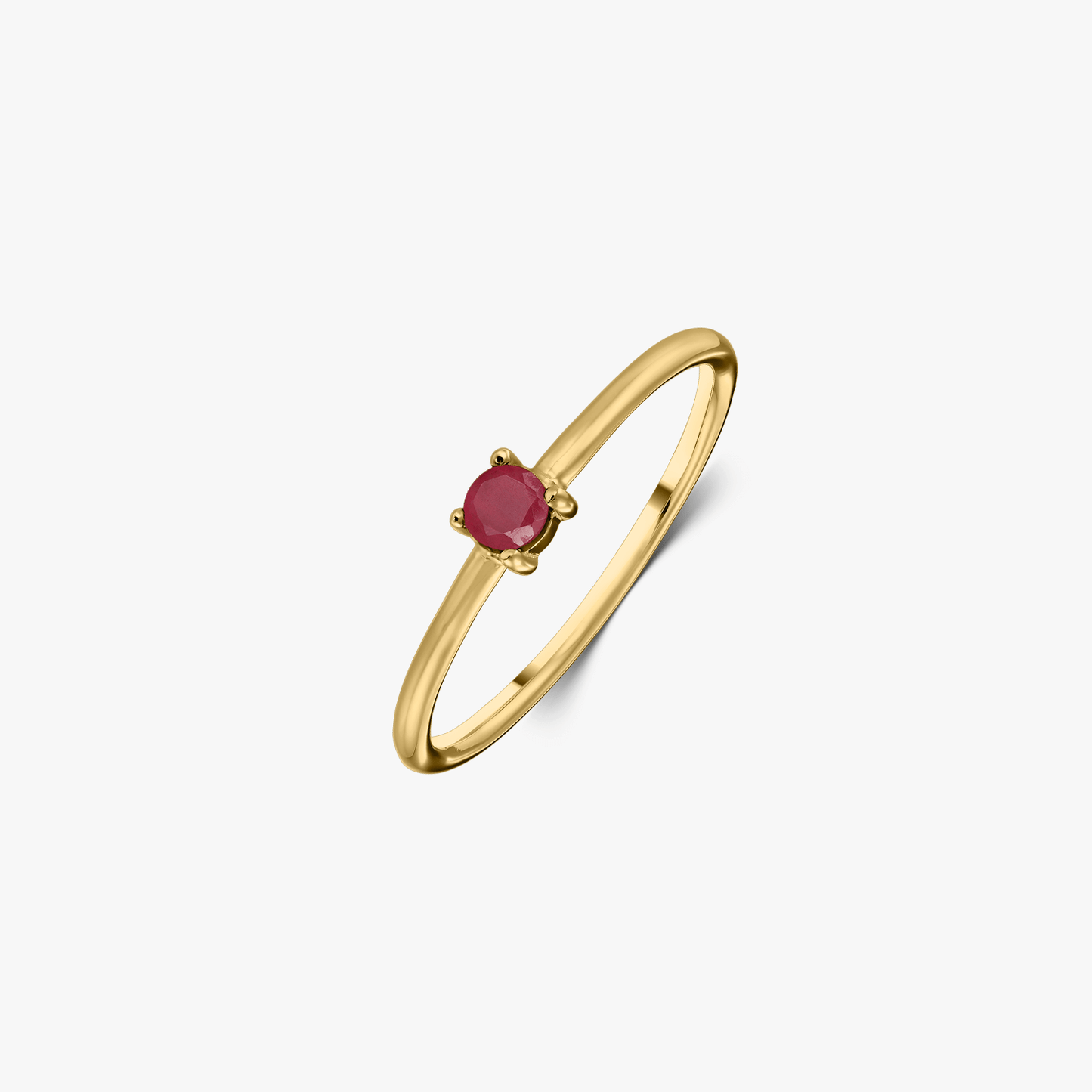 Stříbrný prsten s kamenem Birthstone Golden July - Rubin - Indira
