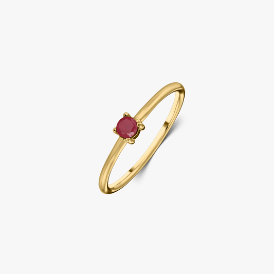 Stříbrný prsten s kamenem Birthstone Golden July - Rubin - Indira