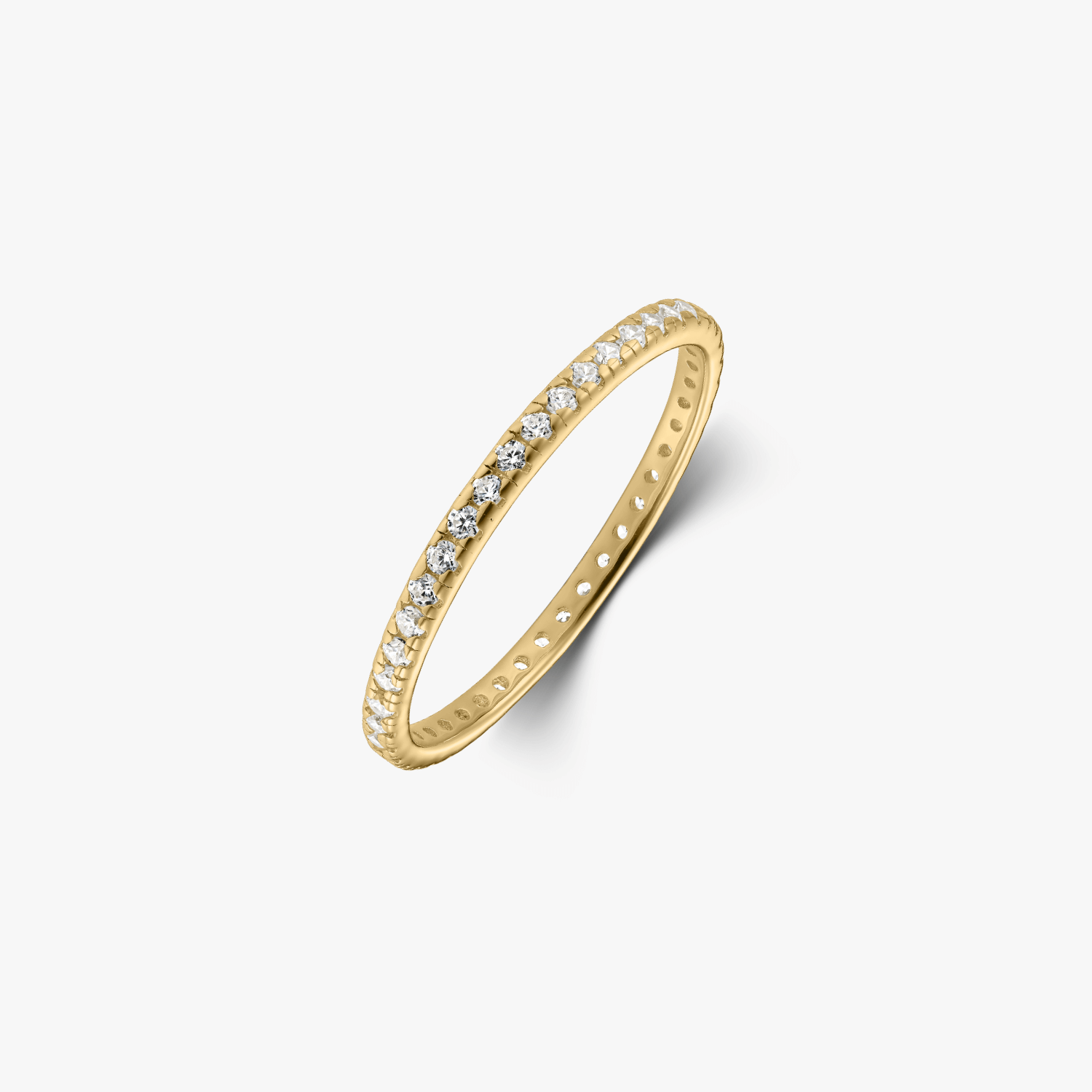 Stříbrný prsten Golden Classic Eternity - Zirkon - Indira