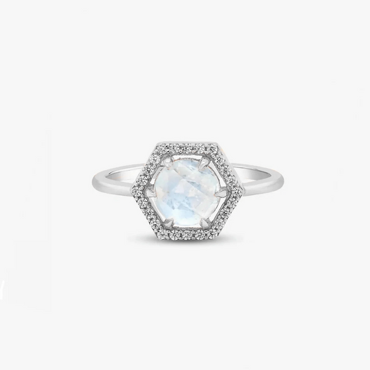 Inel din argint Lucy - Piatra lunii - Indira