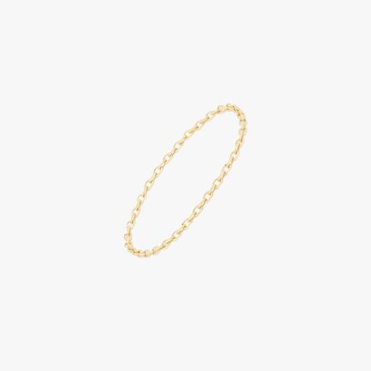 A 14K gold chain ring displayed on a white background.