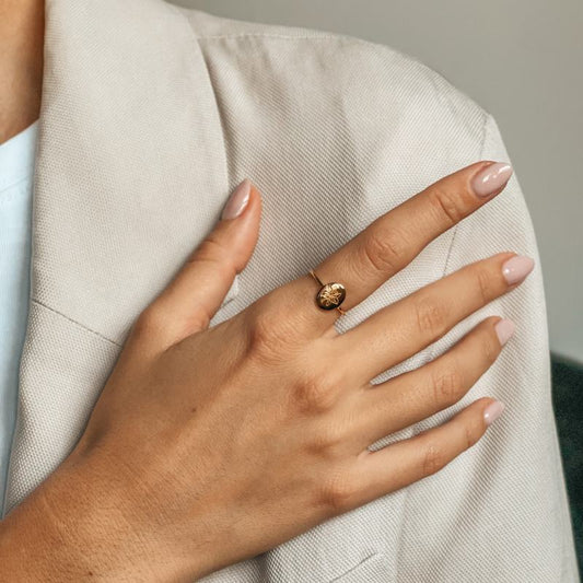 Stříbrný prsten Birth Flower Golden - May Lilly - Indira