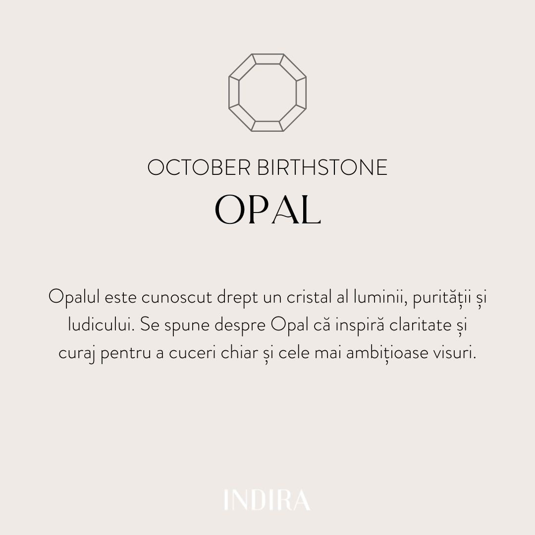 Stříbrný náhrdelník Birthstone Golden October – Opál – Indira
