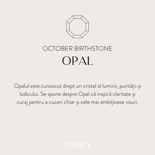 Stříbrný přívěsek Birthstone October - Opal - Indira
