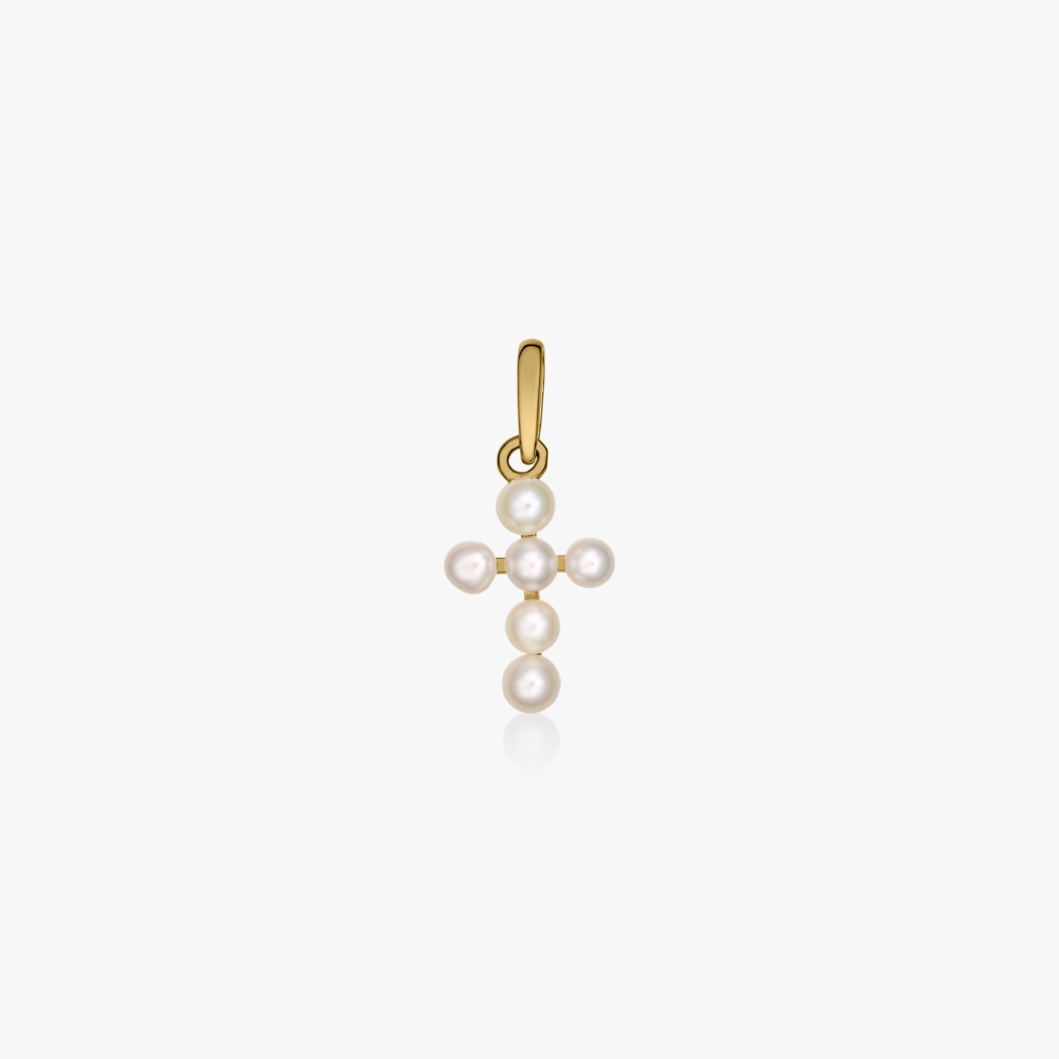 Zlatý přívěsek Pearl Cross - Přírodní perly - Indira