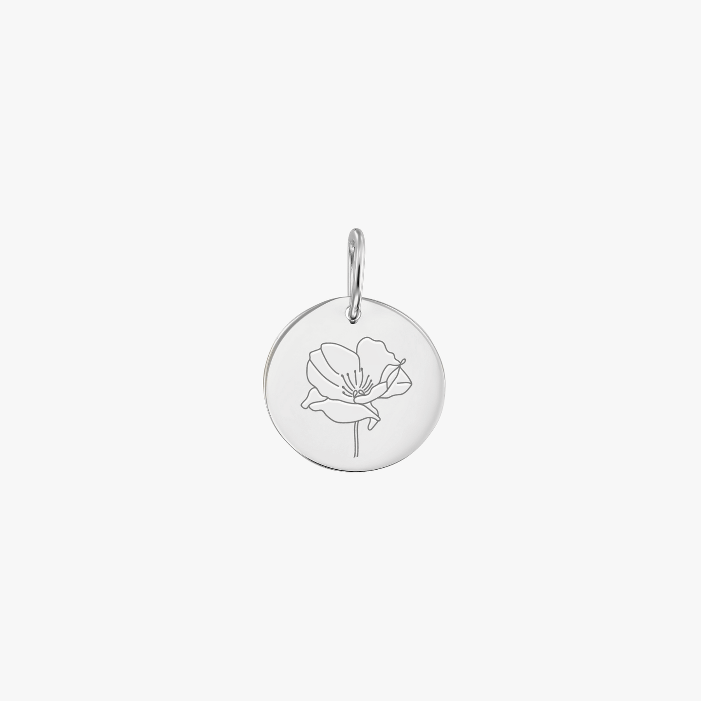 Přívěsek z bílého zlata Birth Flower - Srpnový Poppy - Indira