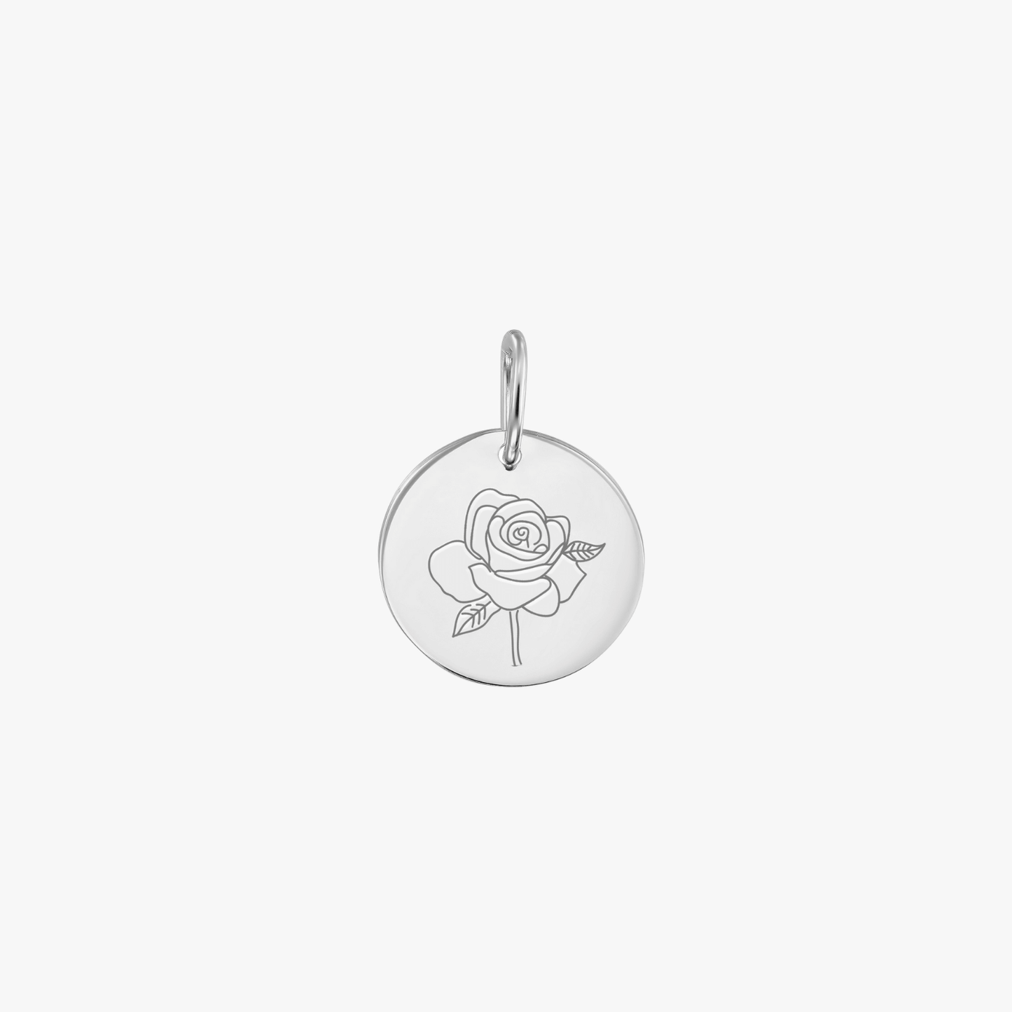 Přívěsek z bílého zlata Birth Flower - Červen Růže - Indira