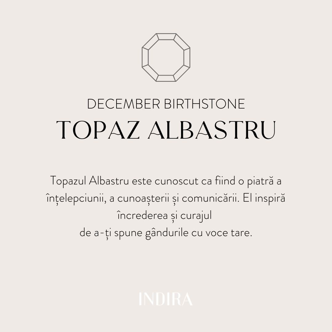 Stříbrný náramek s provázkem Birthstone Golden Prosinec - Modrý Topaz - Indira