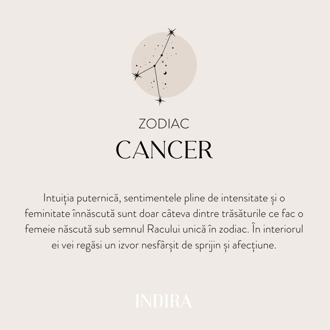 Stříbrný náhrdelník Golden Zodiac - Rak - Indira