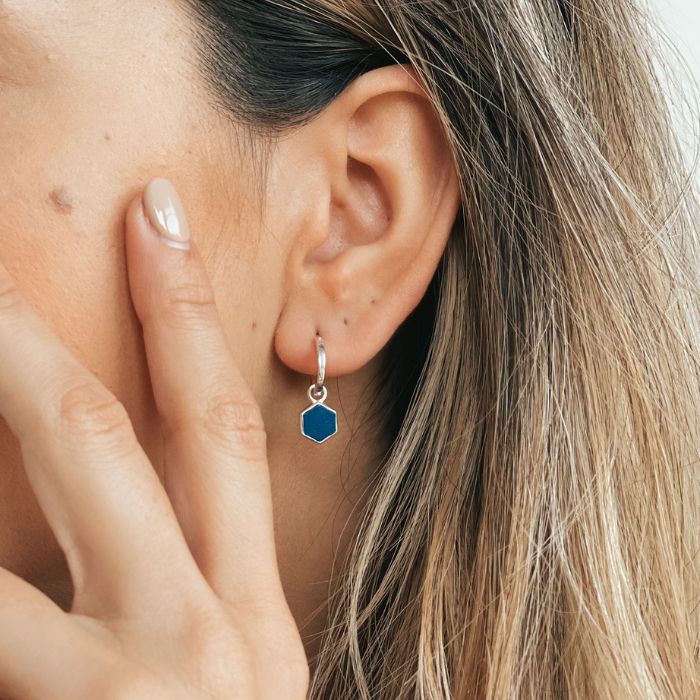 Stříbrné náušnice Charlotte - Lapis Lazuli - Indira