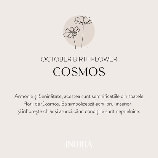 Bílá zlatá provázková náramek Birth Flower - Říjnový Kosmos - Indira
