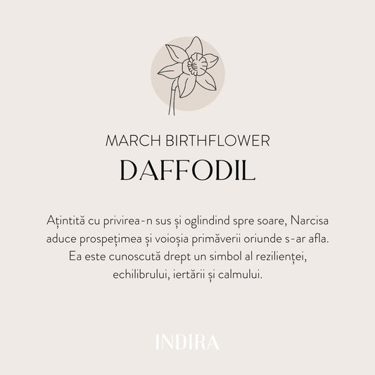 Náramek z bílého zlata Birth Flower - March Daffodil - Indira