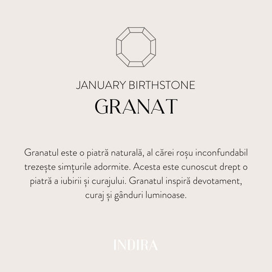Colier din argint Birthstone January - Granat - Indira