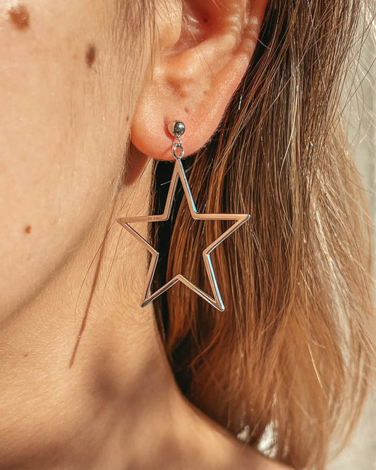 Stříbrné náušnice Star Shape - Indira