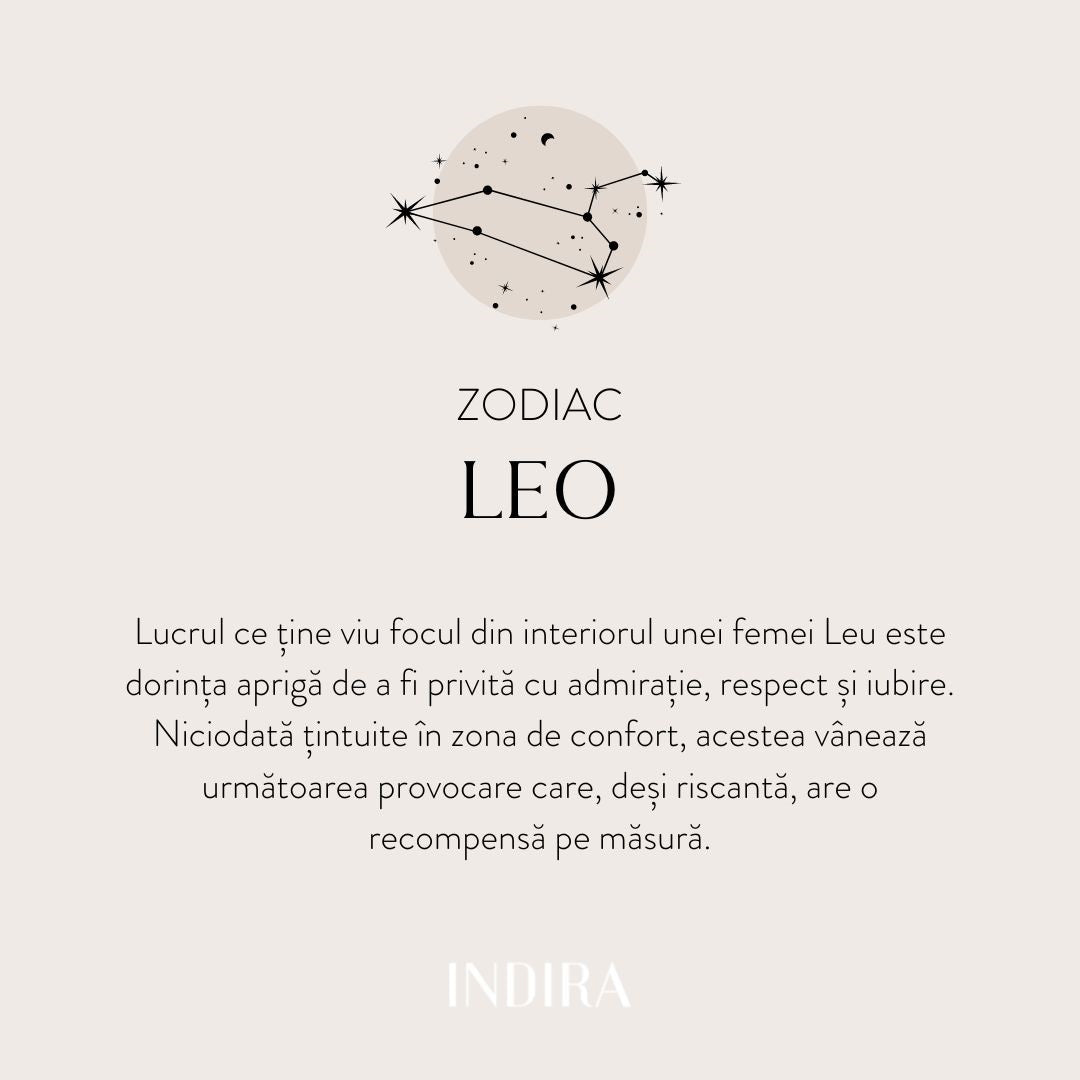 Stříbrný náhrdelník Golden Zodiac - Lev - Indira