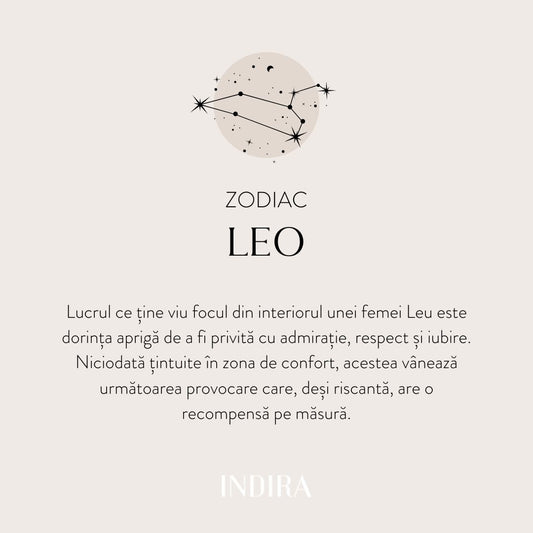 Stříbrný náhrdelník Golden Zodiac - Lev - Indira