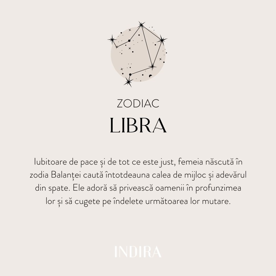 Stříbrný náhrdelník Golden Zodiac - Váhy - Indira