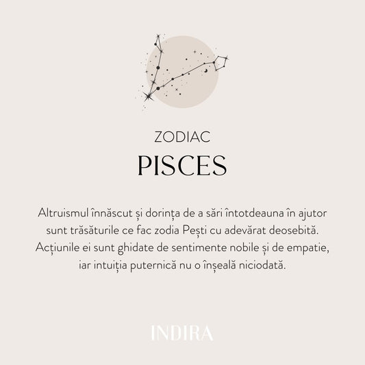 Colier din argint Silver Zodiac - Pisces - Indira